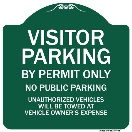 Visitor Parking By Permit Only No Public Parking Heavy-Gauge Aluminum Architectural Sign